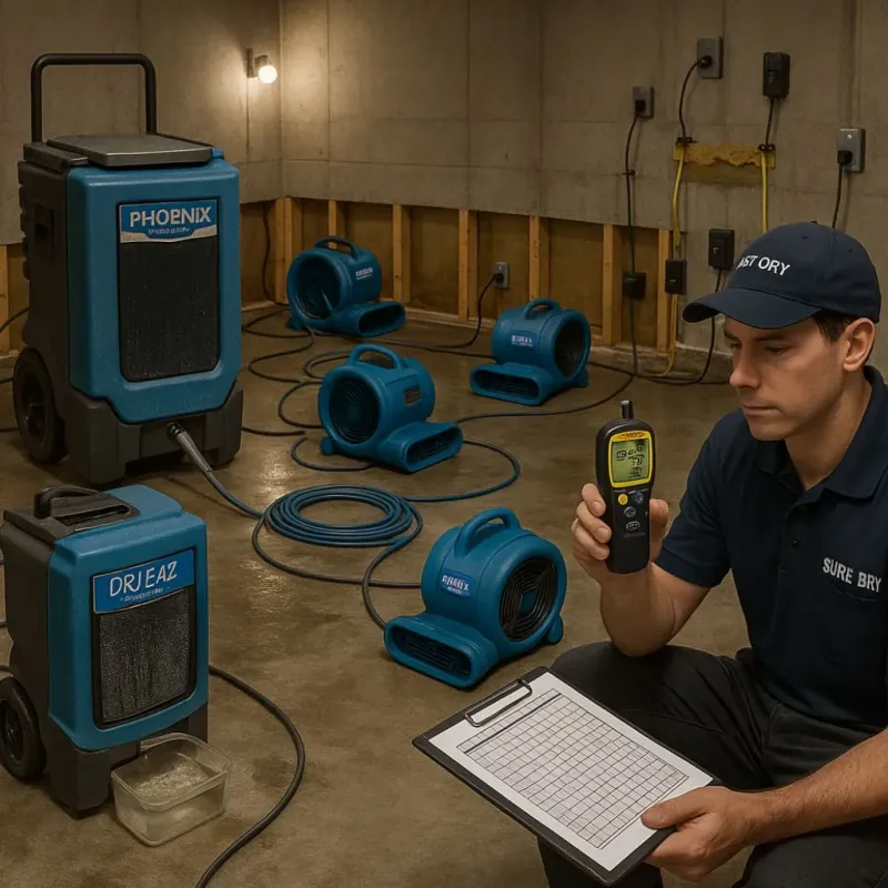 Structural Drying and Dehumidification process in Hico, TX